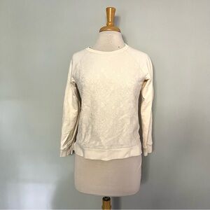 Lauren Ralph Lauren Cream Eyelet Crewneck Sweater Size S